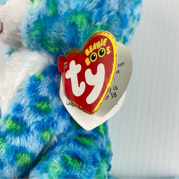 Ty Beanie Boos Leona the Leopard Plush 6 inches Blue and Green Stuffed Animal - Picture 7 of 12